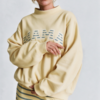 Sweat-shirt à col montant pour femme OEM, viscose, color block, 100% coton molletonné, pull oversize