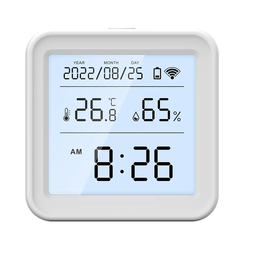 LCDスクリーンセンシングバックライトサポート付きスマートホーム温度計AlexaデジタルディスプレイTuyaアプリ温度湿度センサー