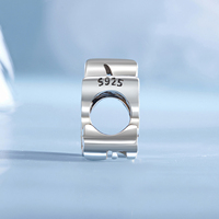 BAGREER Breloques en Argent Sterling 925 Plaqué Or Blanc Oxydé Bijoux de Mode SCC2927 Colombe de la Paix Vente en Gros
