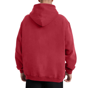 Sweat à capuche personnalisé en molleton polyester/coton épais, style vintage délavé à l'acide, grande taille pour homme, avec logo, tendance - Product Image 3