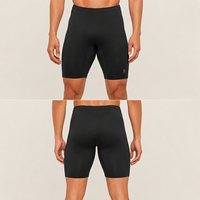 Shorts de compression noirs sportifs respirants à séchage rapide avec ceinture élastique