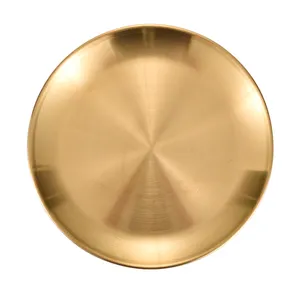 Tùy Chỉnh Phục Vụ Bữa Ăn Tối Tấm Thép Không Gỉ Brass Phục Vụ Món Tráng Miệng Phương Tây Thực Phẩm Trái Cây Bánh Tấm Cà Phê Nướng Vòng Khay