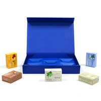 Savon personnalisé feuille d'or logo carton insert pliable magmnet coffrets cadeaux