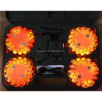 Lot de 4 balises de sécurité LED rechargeables pour bord de route, feux clignotants, fusées éclairantes LTD2318-4P
