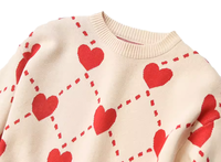 Pulls pour filles en coton 100% personnalisables, mignons, de nouvelle conception hivernale, avec un motif jacquard, col rond, tricotés, décontractés, pour enfants