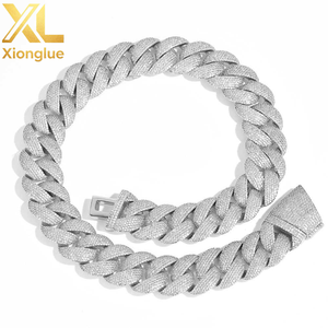 Men's Trendy 24mm <b>Copper</b> Full Zircon Bubble Cuban Chain Necklace Personalized Gold Plated Hip-Hop Jewelry Gift - Product Image 2