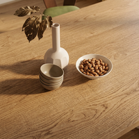 Ensemble de table à manger en bois massif de chêne moderne et tendance, mobilier de salle à manger pour restaurant, durable et écologique
