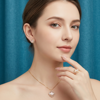 Ensemble de bijoux en quartz rose naturel, argent sterling 925, collier et boucles d'oreilles simples et minimalistes, vente en gros, directement de l'usine, OEM personnalisé