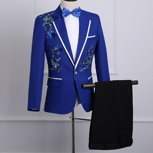 <span class=keywords><strong>Demi</strong></span> Toile Personnalisé Paillettes Hôte De Scène Chanteur Smoking Hommes <span class=keywords><strong>Costume</strong></span> - Product Image 4