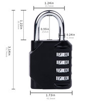 Usine du Zhejiang, serrure combinée à 4 chiffres, cadenas à fermeture éclair robuste, sac