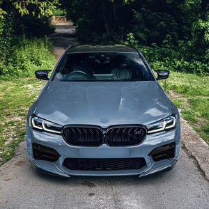 Amp-Z Front Bumper Lip Splitter For BMW 5 Series F90 M5 LCI 2021-2024 Piano Black Carbon Fiber Texture Matte Finish - Product Image 2