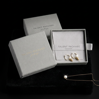 Boîte à bijoux de luxe pour boucles d'oreilles, bracelets, colliers et bagues, avec tiroir coulissant et pochette en papier