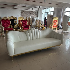 Precio de fábrica estilo moderno blanco <span class=keywords><strong>reina</strong></span> y Rey asiento de amor boda Hotel escenario sofá evento decoración banquete área de descanso - Product Image 4