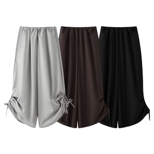 <b>Summer</b> New Vintage Loose Casual Fashion Mid-Waist Drawstring Adjustable Hem Wide-Leg Anti-Pilling <b>Pants</b> - Product Image 1