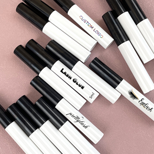 Wholesale 5ml Black <strong>White</strong> Pink Bottle Eyelash Glue Custom Logo Waterproof Full Strip Lash Glue Fast Dry Liquid Adhesive Glue - Product Image 5