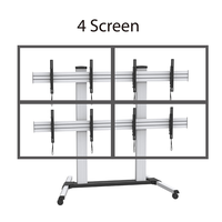 Dudukan TV Baja Berdiri Bebas dengan Roda 2X2 Seamless VESA 600 X 400 untuk TV 32 hingga 70 Inci