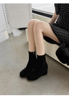 Sepatu Boot Wanita Kulit Sapi Model Bulat di Bagian Ujung Kaki untuk Musim Gugur/Dingin