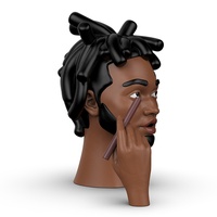 Personalizada hecha a mano Rasta Africana rastas fumar hombre figura incienso Cámara resina cabeza cara incienso cono quemador para la meditación