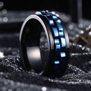 Anillo de Lujo de Acero Inoxidable con Engranajes Giratorios Multicolor, Joyería de Mano con Significado, Anillo Antiestrés, Regalos para Mujeres y Hombres - Product Image 5