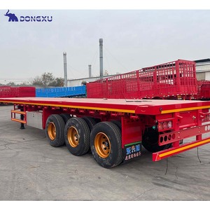 נגרר משאית סמי-טריילר שטוח בעל 4 סרנים, 20 רגל, 10 רגל, 40 רגל, 40 רגל, להובלת מכולות, נגרר שטוח כבד, נגרר שטוח קטן - Product Image 2