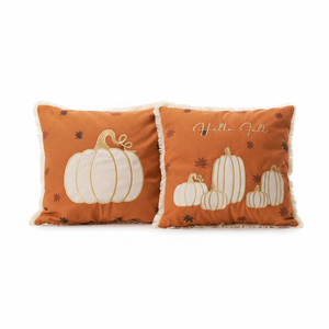ปลอกหมอนอิงตกแต่งฤดูใบไม้ร่วง DN DECONATION ขนาด 18x18 นิ้ว ชุด 2 ชิ้น ลายฟักทอง พร้อมพู่ห้อย ปลอกหมอนอิงสำหรับฤดูใบไม้ร่วง - Product Image 2
