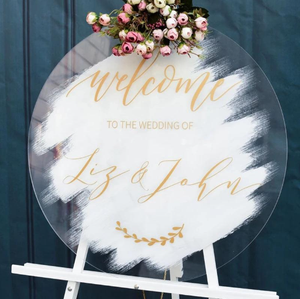 Letrero de Bienvenida de Acrílico de Alta Calidad para Boda, con Eslogan Personalizado, Superficie Lisa, Decoración para Banquete de Boda - Product Image 3