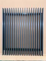 Barrière et porte soudées par latte verticale en aluminium en métal noir de jardin de décoration de poudre enduite