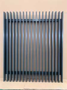 Barrière et porte soudées par latte verticale en aluminium en métal noir de jardin de décoration de poudre enduite - Product Image 6