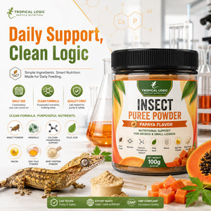 Polvo <span class=keywords><strong>de</strong></span> Insectos para Reptiles, Gecko, Lagarto Pequeño, Puré <span class=keywords><strong>de</strong></span> Frutas, Probado en Laboratorio por Terceros, Certificado por COA, ISO, Fábrica Registrada por la FDA - Product Image 1