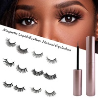Faux cils magnétiques faits à la main en gros, sans colle, avec eye-liner magnétique, extensions de cils en vison, emballage OEM sous marque privée