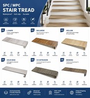Marchepied d'escalier SPC WPC étanche antidérapant en forme de L avec bordure creuse solide coextrudée pour escalier intérieur
