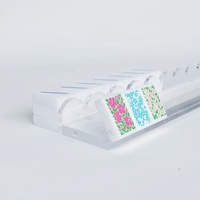 Supports de Mahjong en Acrylique Transparent de Luxe de 20 Pouces avec Poussoir Magnétique Festonné pour Tuiles de Mahjong - Vente en Gros