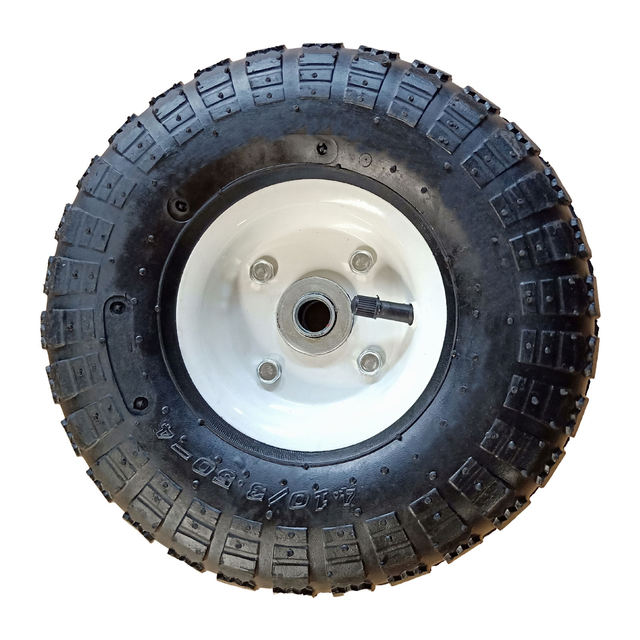 Pneumatic Tires 10 Inch 4.10/3.50-4 Pneumatic Rubber Wheels for Hand Truck Trolley Lawn Mower 1.5 Year Warranty No Brake