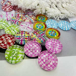 <span class=keywords><strong>2025</strong></span> trẻ em mới tự làm nút tròn Acrylic 4 lỗ nút kẻ sọc trong suốt in nút Acrylic hạt trang trí - Product Image 5