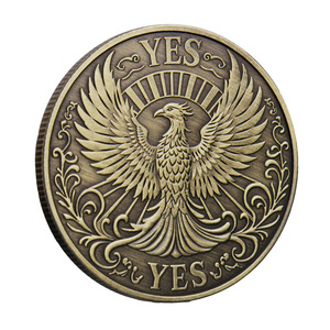 عملة تذكارية معدنية مطلية بتصميم ثلاثي الأبعاد لجمجمة العنقاء، مصنوعة يدويًا من الحديد، متوفرة باللون البرونزي العتيق والفضي، تصميم مخصص مجاني - Product Image 5