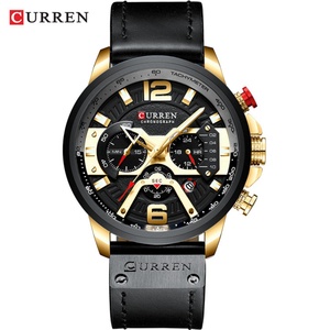 Montres de sport décontractées CURREN 8329 pour hommes, montre-bracelet en cuir de luxe de marque haut de gamme, montre homme, chronographe tendance - Product Image 1