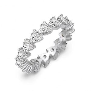 Dylam Trending Design Best Valentine Day Birthday Gift 925 <b>Silver</b> Moissanite Heart Love Shape Infinity Love <b>Eternity</b> Band <b>Rings</b> - Product Image 5