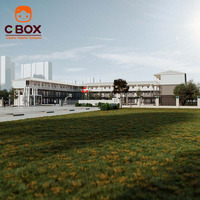 Contenedor Cbox para Escuela, Aula, Edificio Educativo, Campus Modular, Casa Contenedor de Módulos Múltiples Enlazables