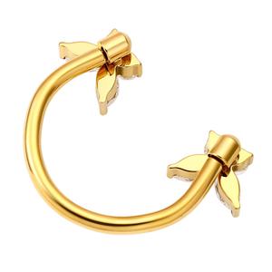 Piercing Histoires ASTM F136 Titane PVD Or Sans Fil Papillon Fin Fer À Cheval Anneau Oreille Corps Piercing Bijoux - Product Image 4