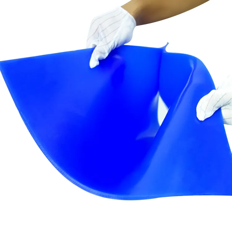 Estera adhesiva de silicona lavable, reutilizable, Azul, de 3mm y alto 5mm de grosor, ESD, para salas limpias
