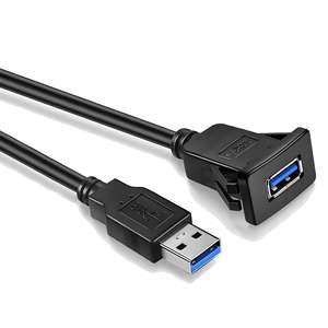 <span class=keywords><strong>USB</strong></span> 2.0 filo cavo porta singola <span class=keywords><strong>USB</strong></span> <span class=keywords><strong>maschio</strong></span> a <span class=keywords><strong>femmina</strong></span> di montaggio del pannello di scarico per auto camion barca cruscotto moto - Product Image 6