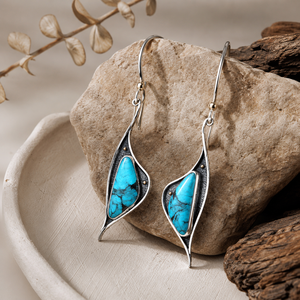 Orecchini Pendenti Creativi a Forma di Cigno in Turchese, Bicolore, Stile Vintage per Donne - Product Image 3