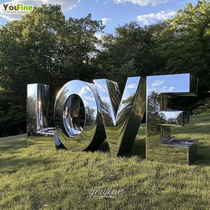 YOUFINE Scultura Moderna in Acciaio Inox con Lettere, Vernice Rossa Spray, per Decorazione Pubblica Esterna e <span class=keywords><strong>Giardino</strong></span> - Product Image 5