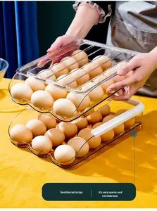 <span class=keywords><strong>Caja</strong></span> de Almacenamiento de Huevos Transparente de Plástico, Estilo Japonés, Automática, de Doble Capa, Apilable, de 2L, <span class=keywords><strong>para</strong></span> Cocina - Product Image 5