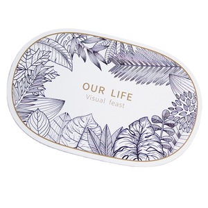 Tapis de bain ovale en terre de diatomée style nordique, motif végétal, absorbant et séchage rapide pour salle de bain - Product Image 4