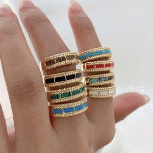 BD-L3143 yeni malakit <span class=keywords><strong>abalone</strong></span> kabuk turkuaz bileklik erkekler için kaplan gözü kırmızı jasper taş bilezik 18k kaplama altın bilezik - Product Image 4