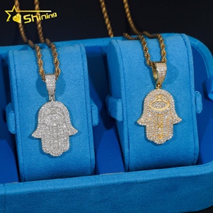 Precio de Promoción, Probador de Plata de Ley 925, Joyería Fina Personalizada Completamente Engastada, Colgantes, Dijes, Colgante <span class=keywords><strong>Hamsa</strong></span> - Product Image 2