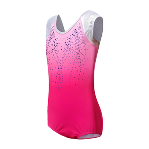 Ensemble de <span class=keywords><strong>justaucorps</strong></span> de gymnastique pour enfants avec logo personnalisé B63, en strass métalliques violets, 3 pièces, ensemble de vêtements de danse avec jupe en mousseline, ensemble de <span class=keywords><strong>justaucorps</strong></span> de gymnastique - Product Image 2