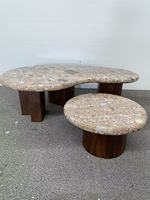 Table à manger de luxe en marbre naturel de Levanto Rosso d'Italie, table basse, décoration intérieure, meubles en pierre, découpe sur mesure