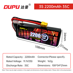 Baterías de Polímero de Litio 7.4v 11.1v 14.8v 22.2v 2s 3s 4s 6s, Batería Lipo RC 2200mah 5000mah 5200mah 5500mah, Batería Lipo Personalizada - Product Image 4